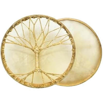 ARAW American Shamanic Native Drum Bison Natural Hide، إطار من خشب الأرز، مصنوع يدويًا، طبلة محمولة بقطر 16 بوصة وعمق 3 بوصات