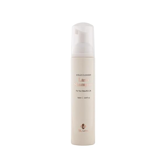 BL Lashes Eyelash Shampoo+ Brush، منظف رغوة الجفن للرموش الطبيعية والممتدة، حمام رموش لطيف ومزيل مكياج للصالون والمنزل (50 مل)