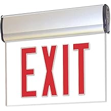 Nora Lighting NX-812-LEDRMA Red LED Single Face Edge-Lit Exit44؛ مع بطارية؟نسخة احتياطية44؛ مرآة44؛ الألومنيوم