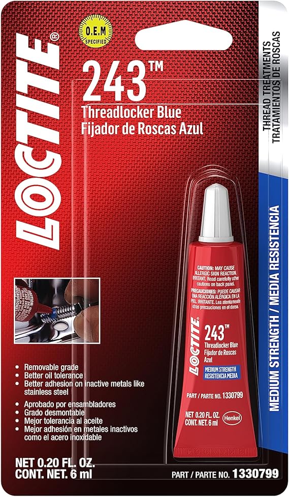 أنبوب تثبيت الخيوط المقاوم للزيت الأزرق Loctite 1330799 243 - 6 مل